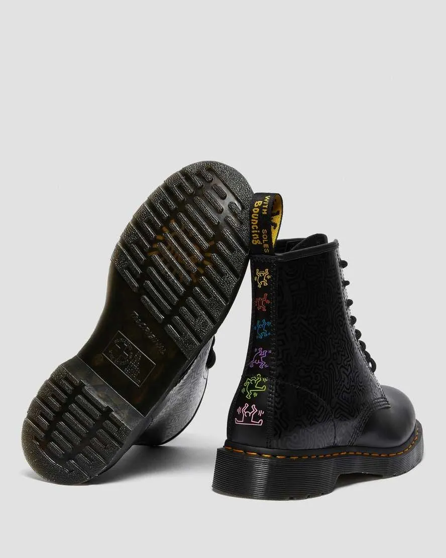 1460 Keith Haring Black Multi KH Fig Smooth Boot