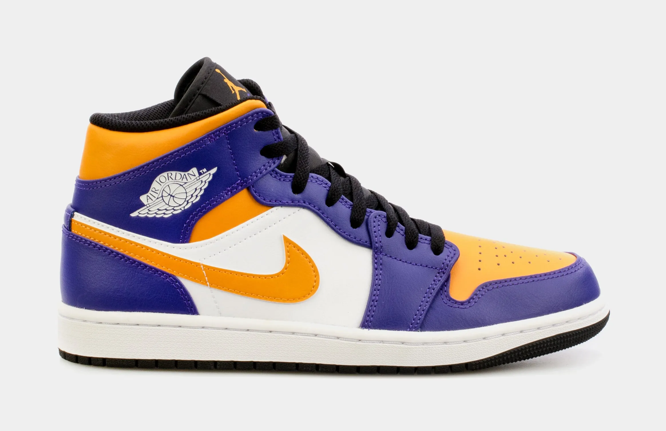 Air Jordan 1 Retro Mid Mens Lifestyle Shoes (Purple/Yellow)