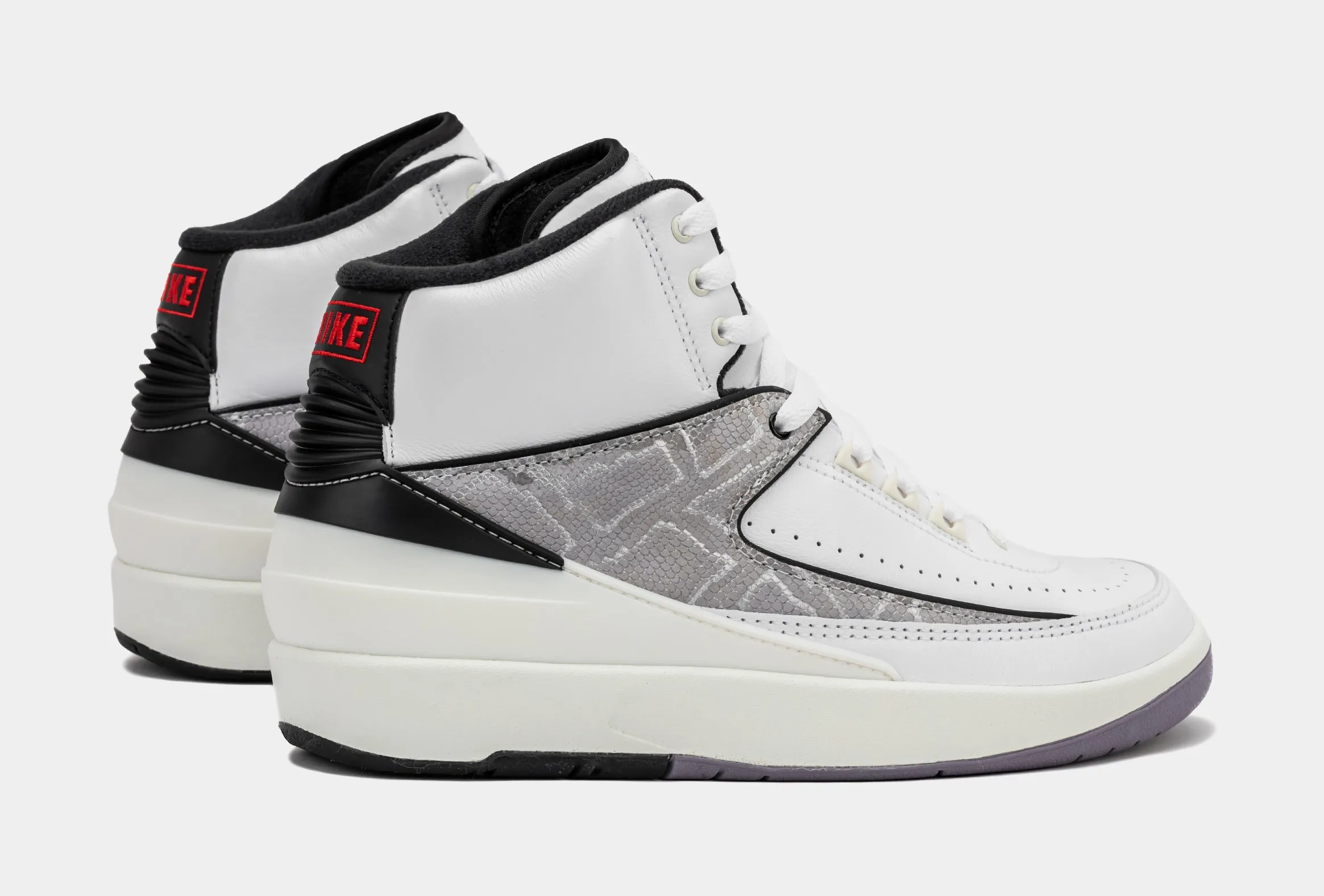 Air Jordan 2 Retro Python Mens Lifestyle Shoes (White/Fire Red/Black/Sail/Cement Grey)