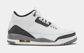 Air Jordan 3 Retro Cement Grey Mens Lifestyle Shoes (Summit White/Fire Red/Cement Grey/Black)