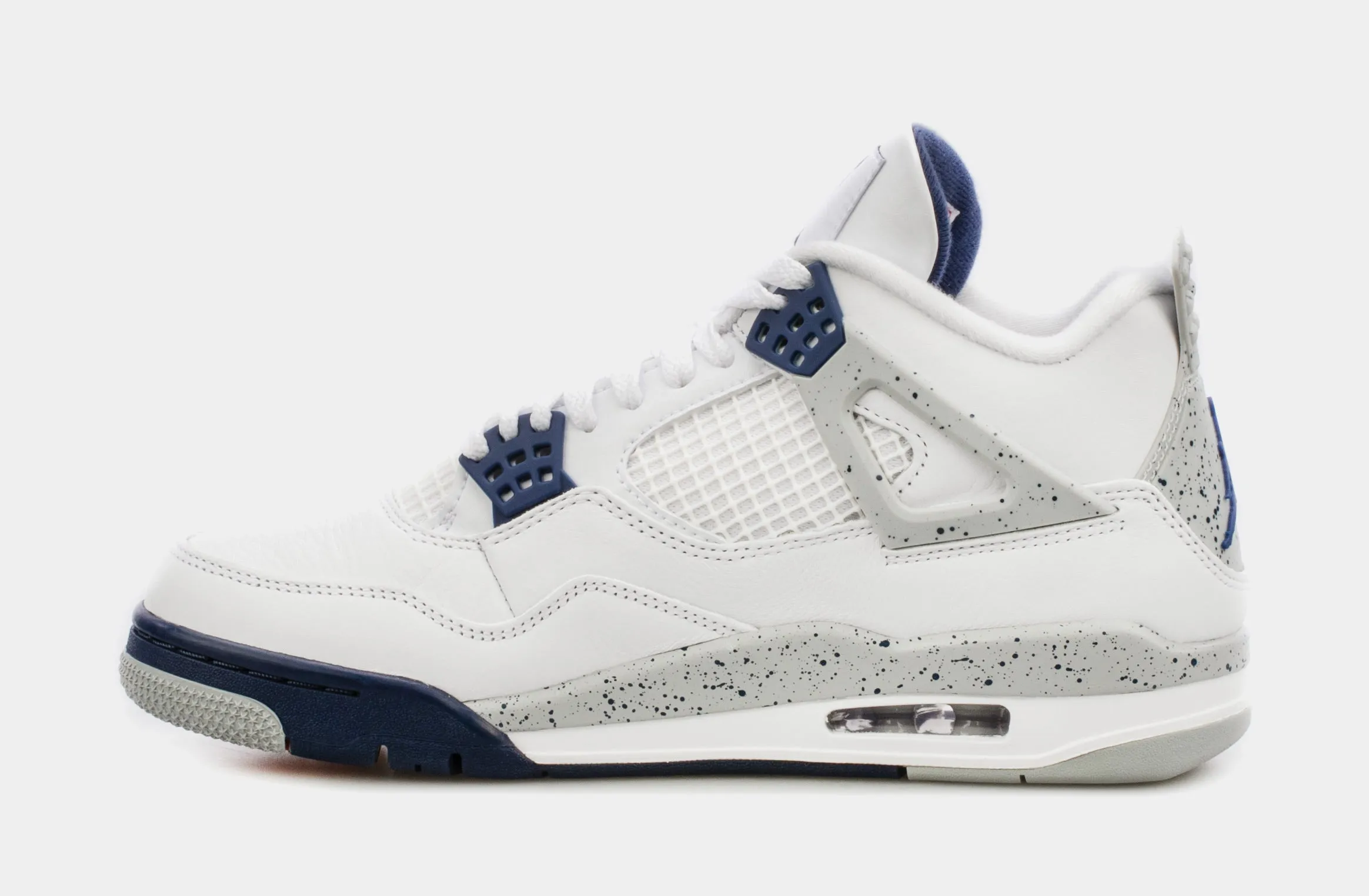 Air Jordan 4 Midnight Navy Mens Lifestyle Shoes (White/Blue) Limit One Per Customer