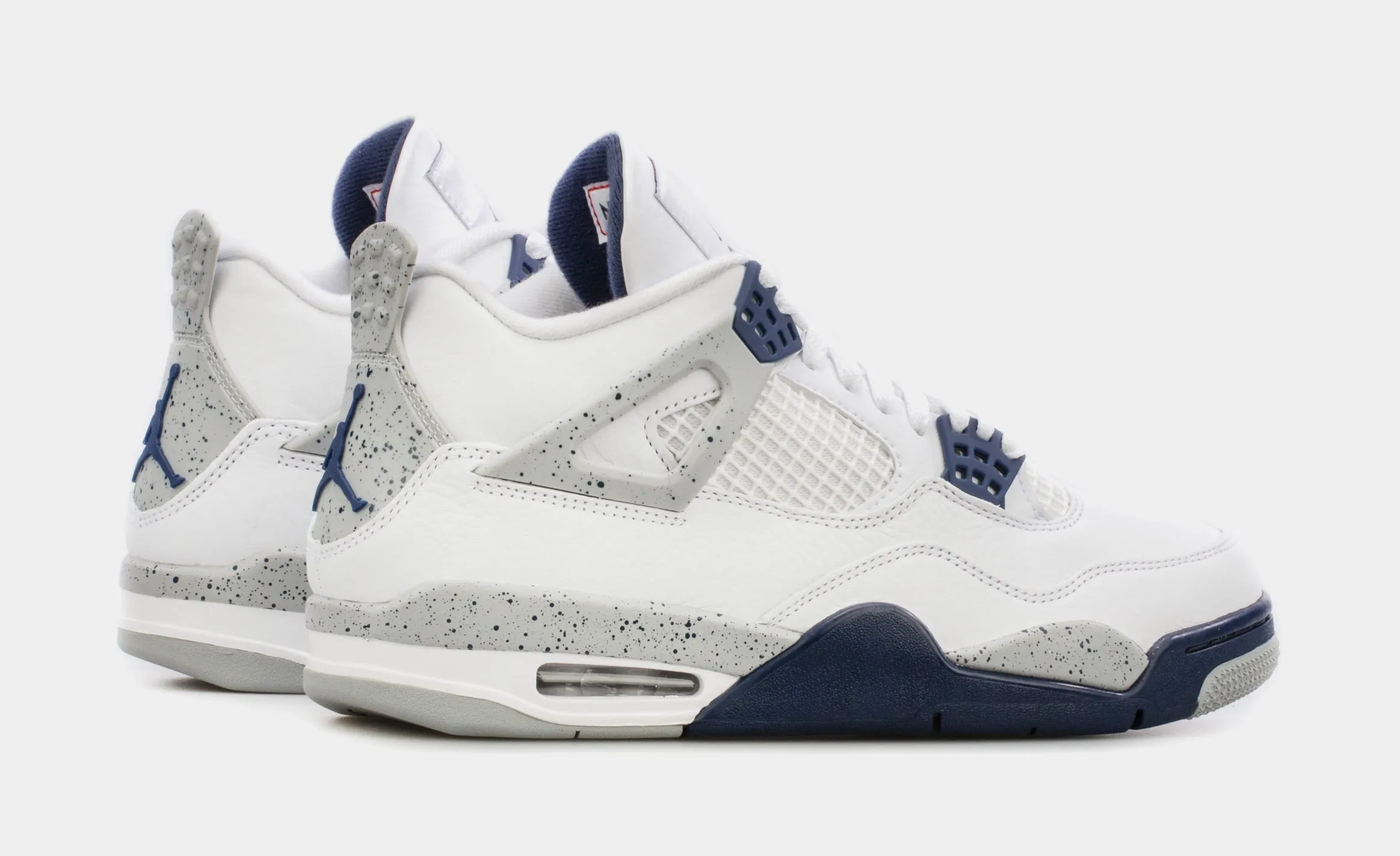 Air Jordan 4 Midnight Navy Mens Lifestyle Shoes (White/Blue) Limit One Per Customer