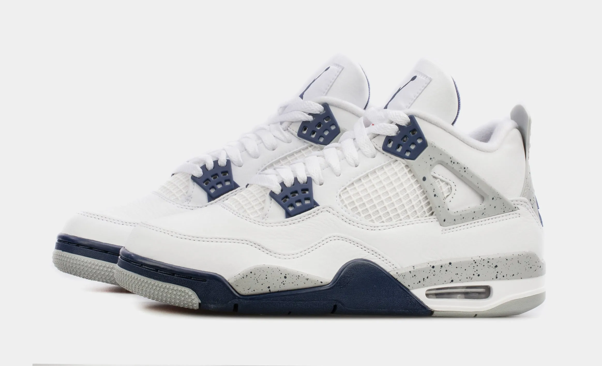 Air Jordan 4 Midnight Navy Mens Lifestyle Shoes (White/Blue) Limit One Per Customer