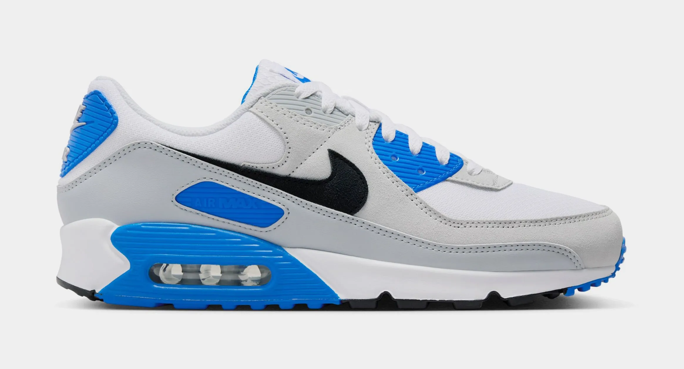 Air Max 90 Mens Lifestyle Shoes (White/Photo Blue/Pure Platinum/Black)