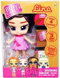 Boxy Girls Mini Dolls - Feature 3 Boxes to Unbox 4 Surprise Accessories (Tasha, Coco, Lina, Trinity, Ellie, Bee) 3 Inch