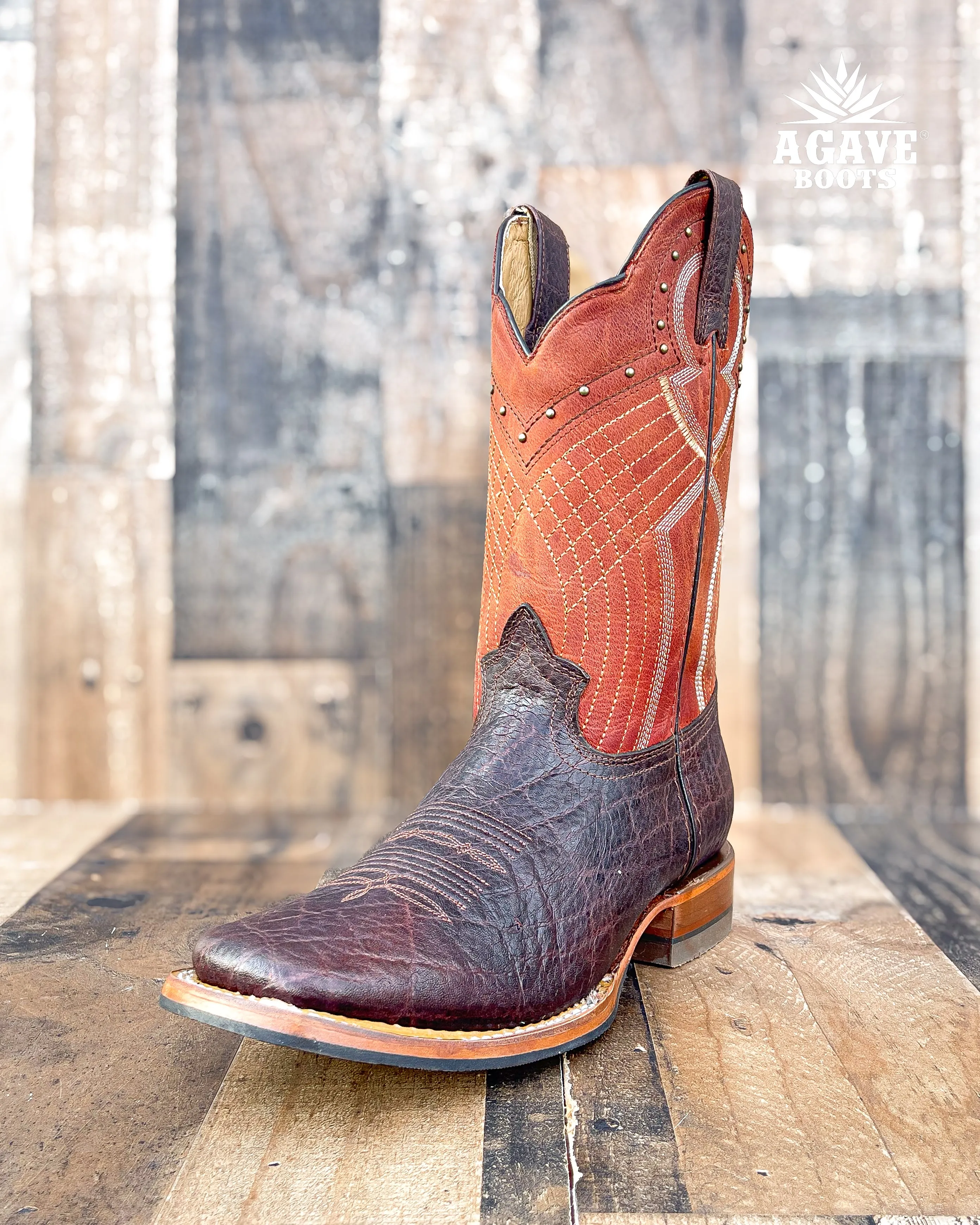 BROWN ELEPHANT | MEN SQUARE TOE COWBOY BOOTS