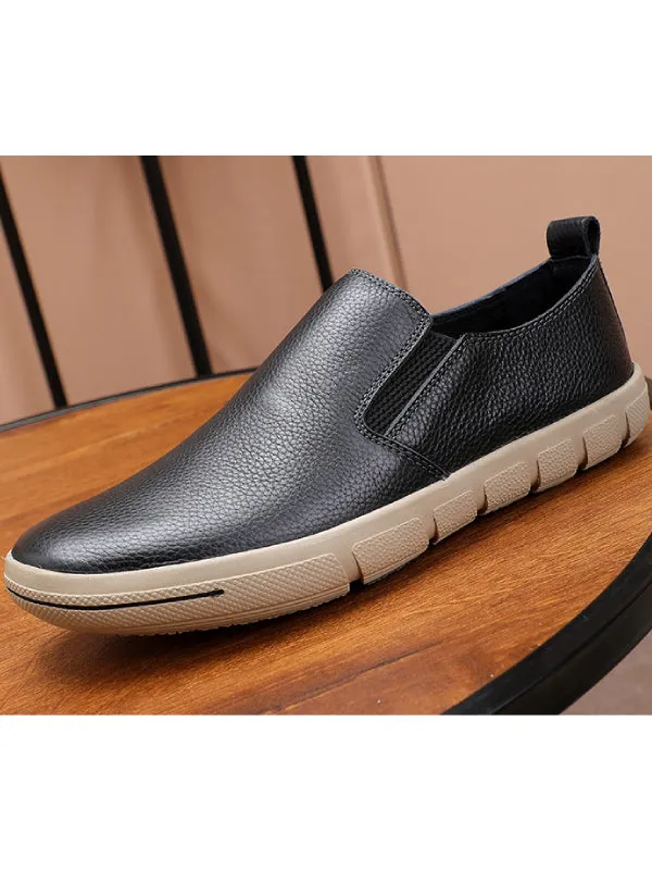 Casual Leather Slip-On Shoes