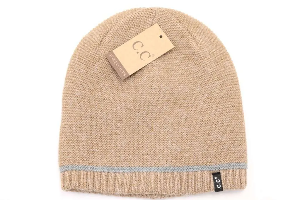 CC Beanie | Adult Single Stripe Beanie ~ Camel