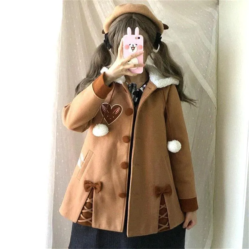 Chocolate Bun Wool Jacket