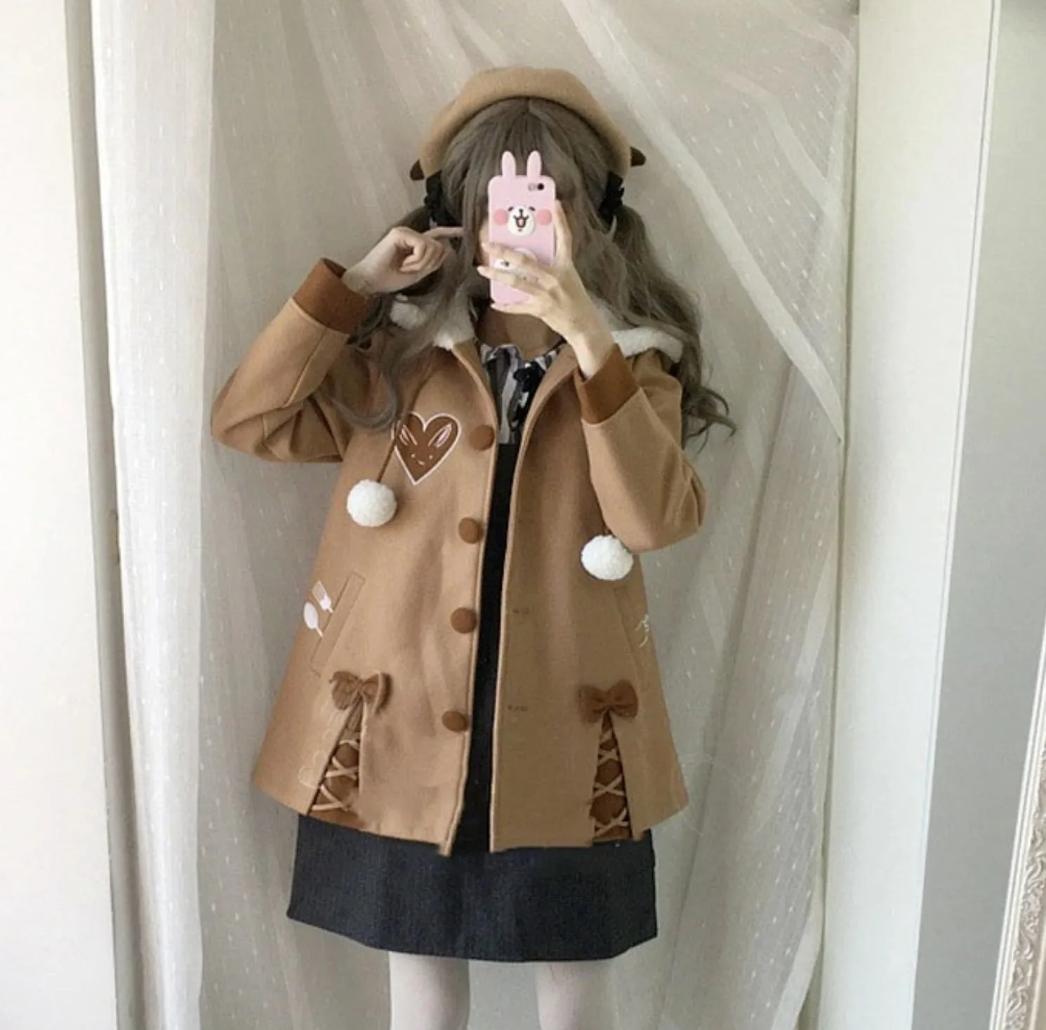 Chocolate Bun Wool Jacket