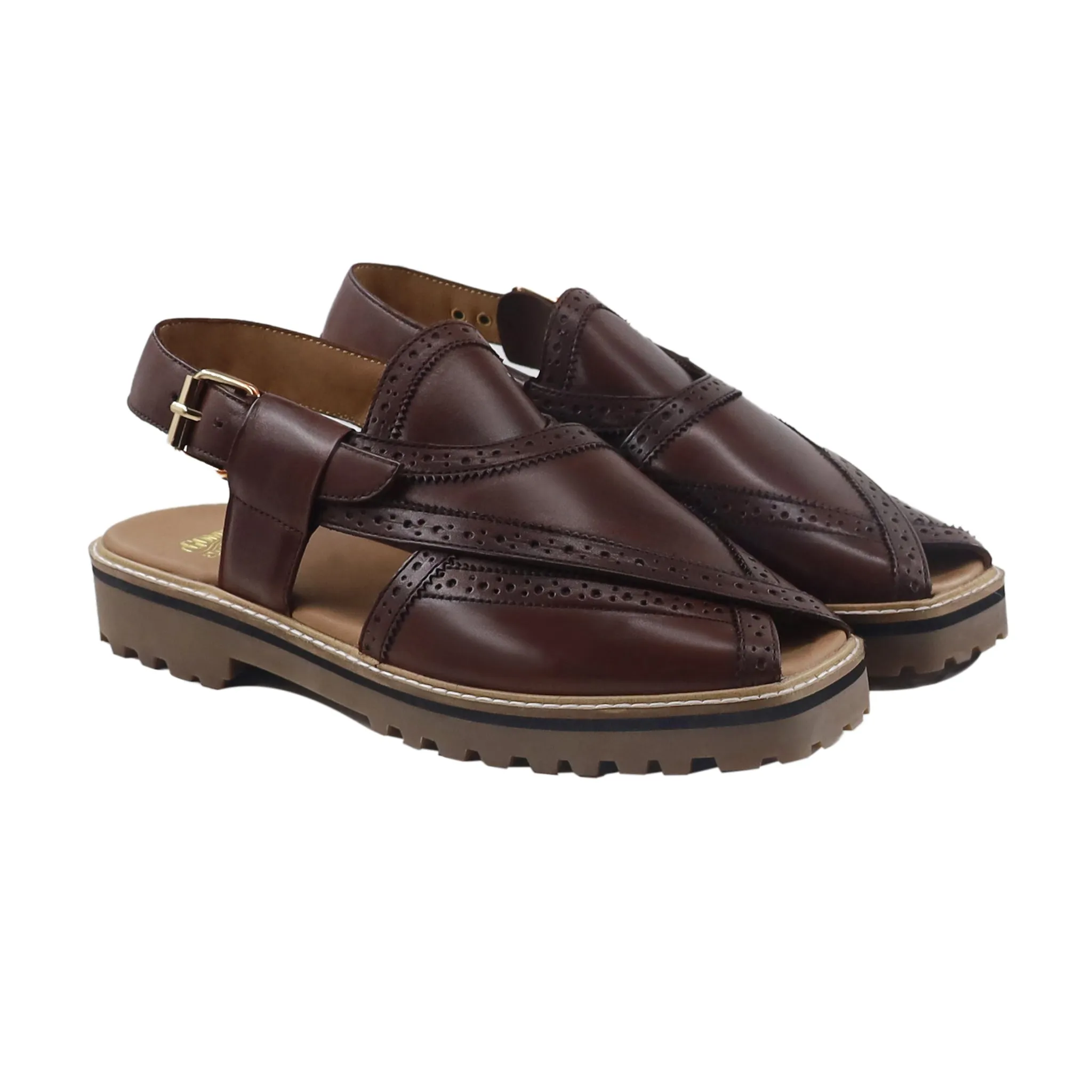 Clifton - Men's Reddish Brown Calf Leather Sandal