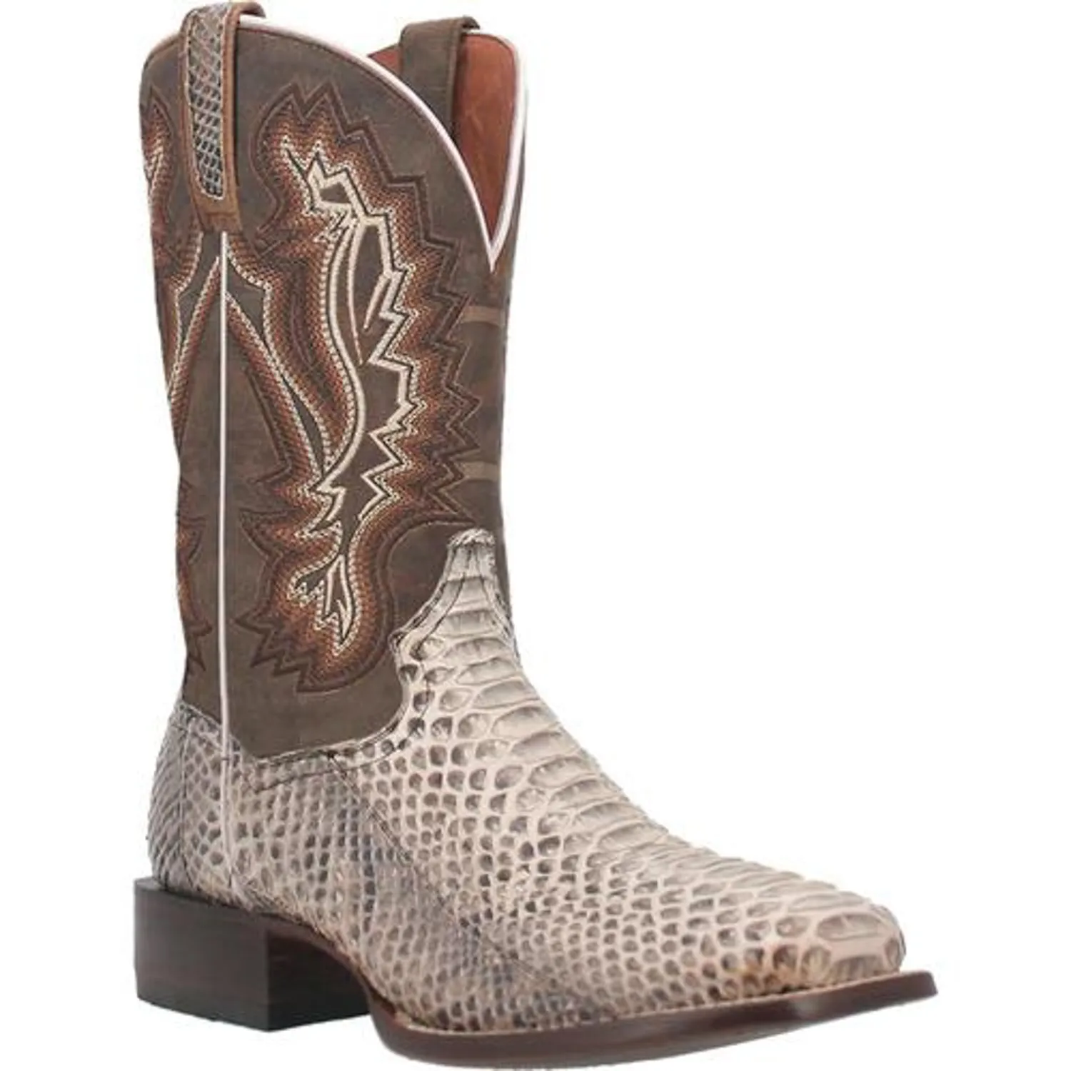 Dan Post Mens Brutus Python Cowboy Boots Snake Foot Natural/Brown