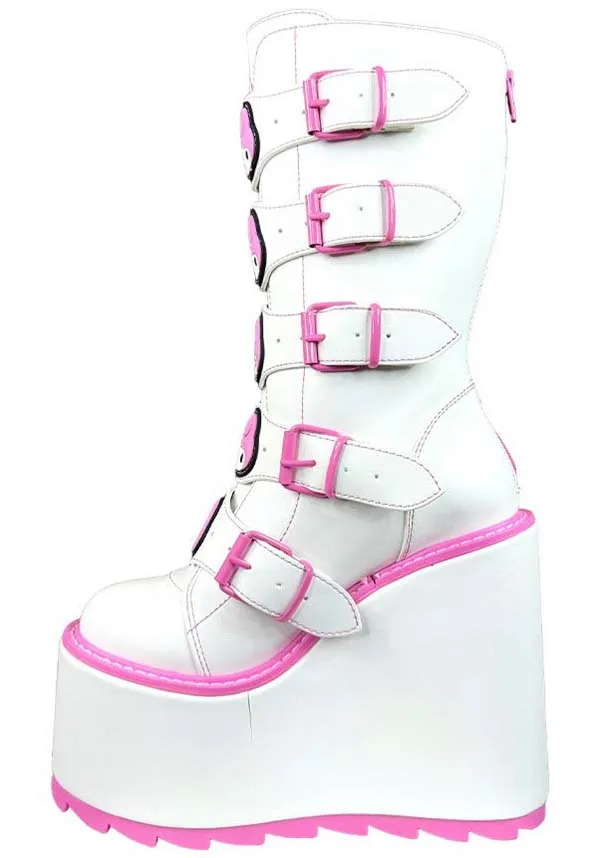 Dune My Melody [White/Pink] | PLATFORM BOOTS [PREORDER]