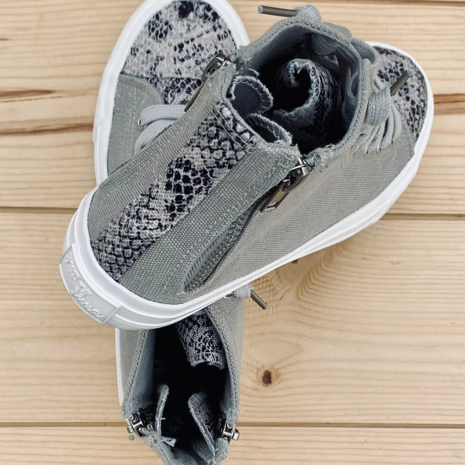 Gypsy Jazz "Lou" Grey Snakeskin Slip-on Shoes