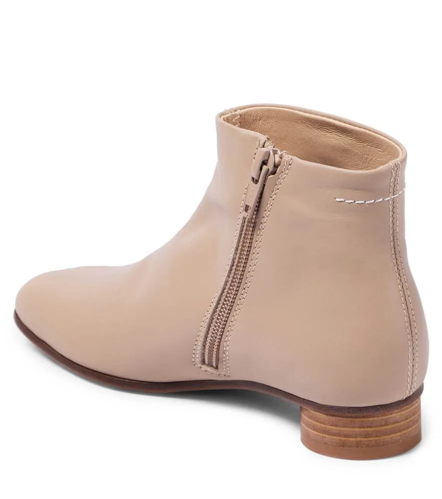 Leather ankle boots MM6 Maison Margiela, beige