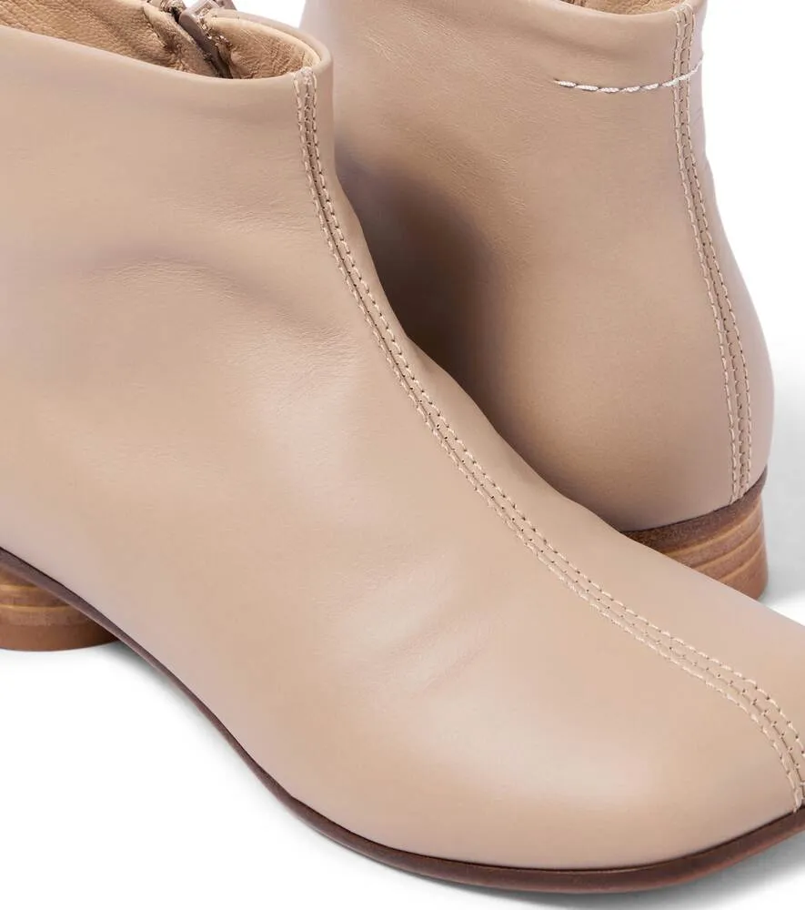 Leather ankle boots MM6 Maison Margiela, beige