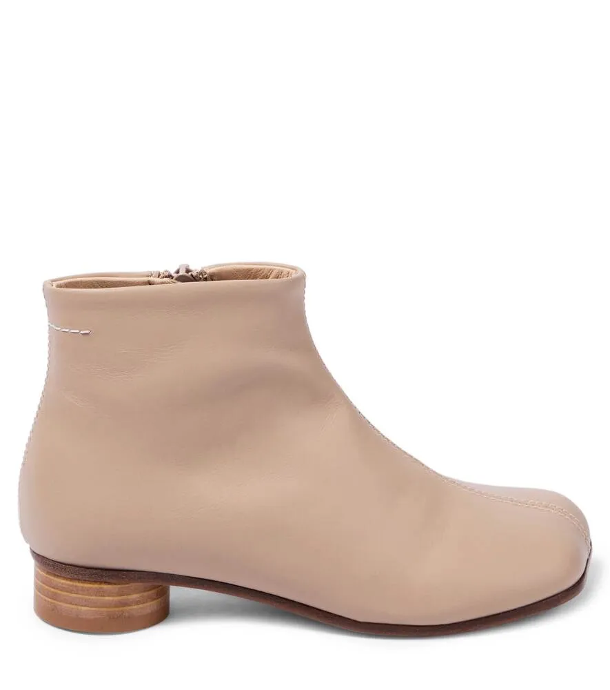 Leather ankle boots MM6 Maison Margiela, beige