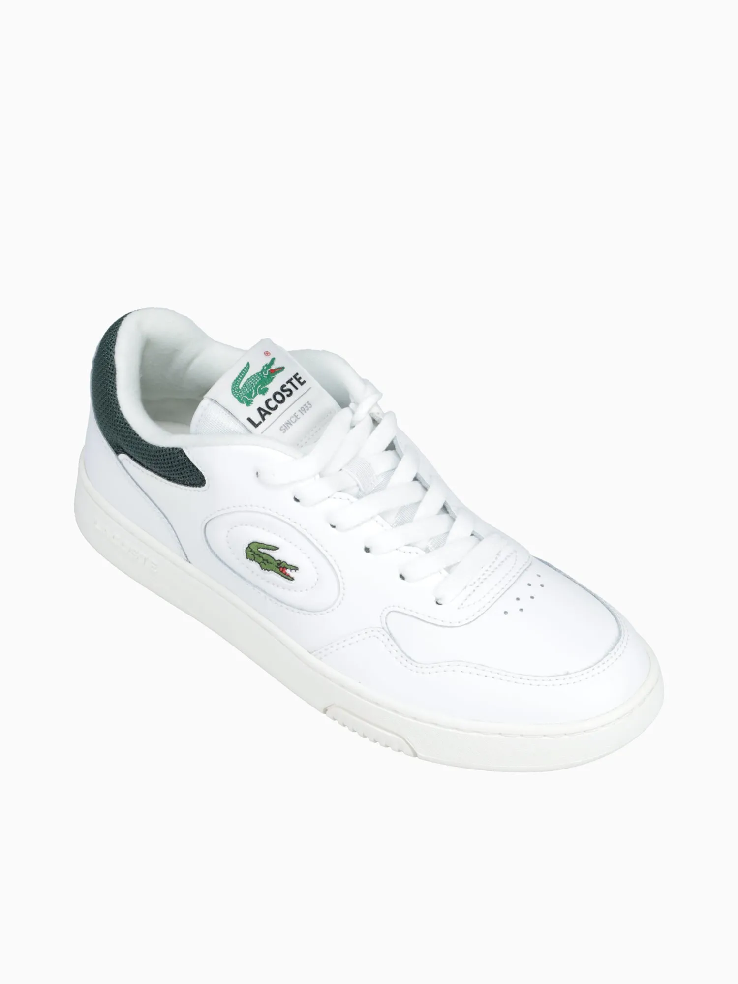 Lineset Wht Dk grn leather