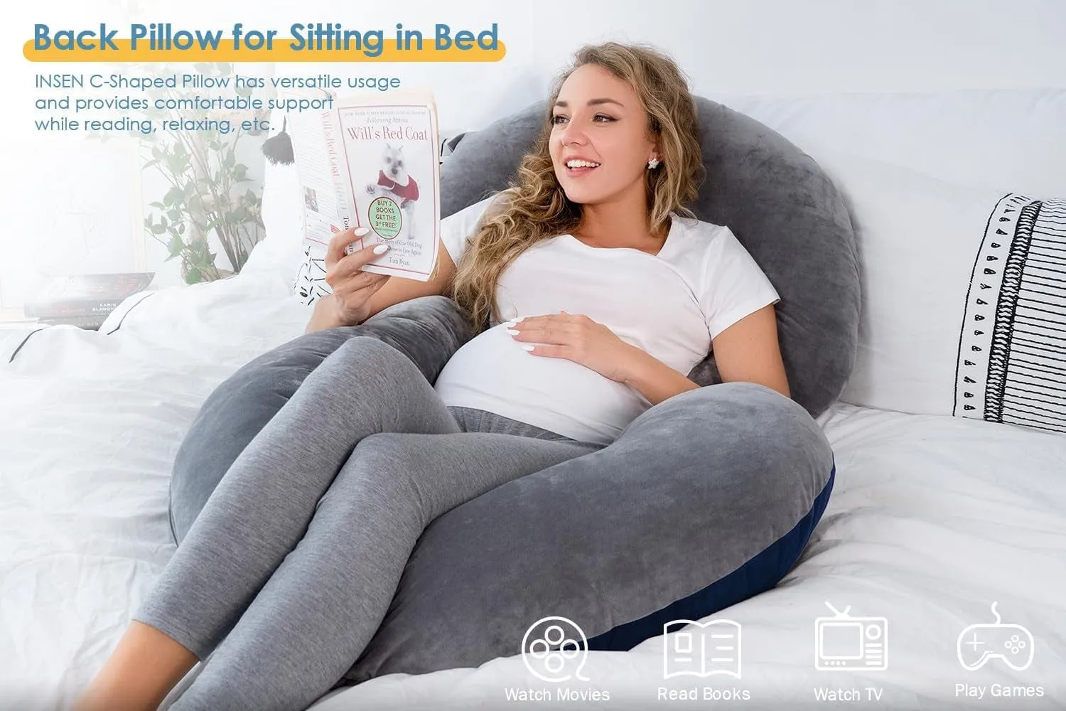 Maternal Instincts C-Shaped Body Pregnancy Pillow