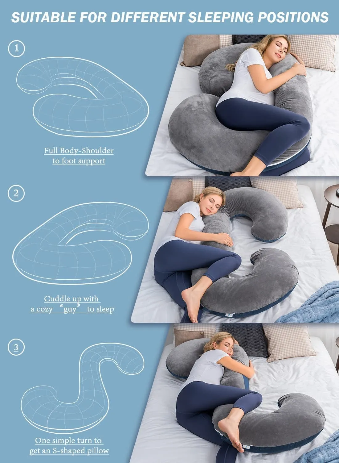 Maternal Instincts C-Shaped Body Pregnancy Pillow