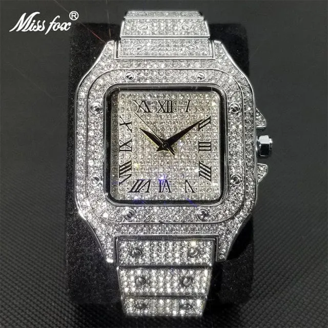 Men's Gold or Silver Square Luxury Watch by Miss Fox