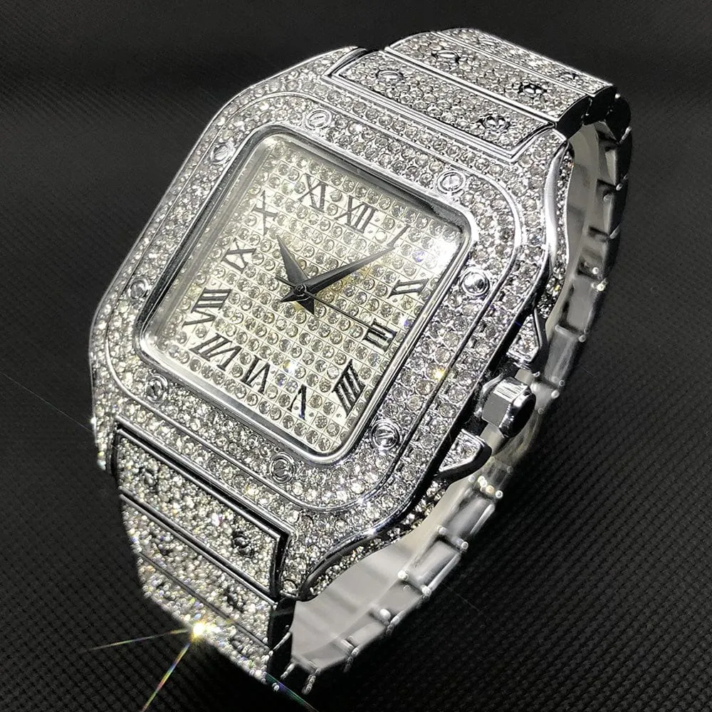 Men's Gold or Silver Square Luxury Watch by Miss Fox