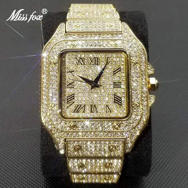 Men's Gold or Silver Square Luxury Watch by Miss Fox