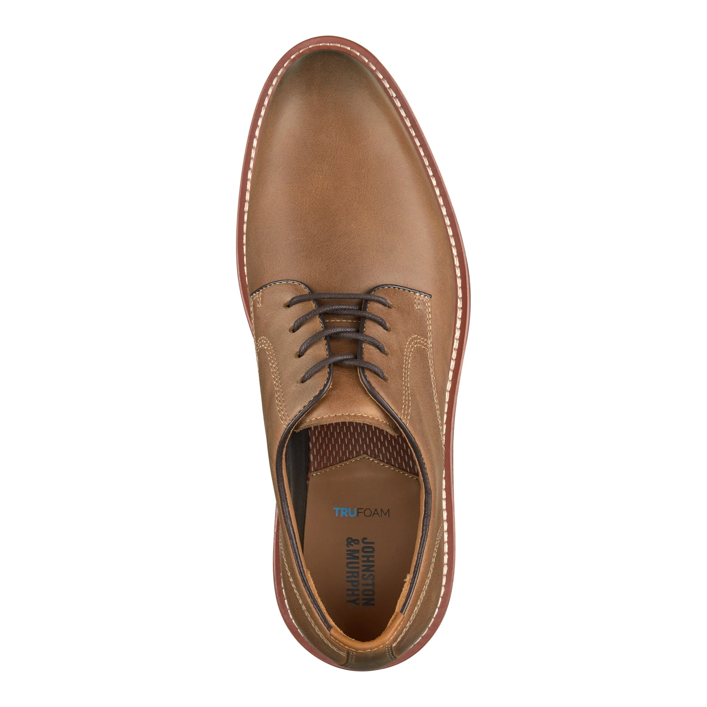 Men's Johnston & Murphy Upton Plain Toe Color: Tan Oiled Full Grain