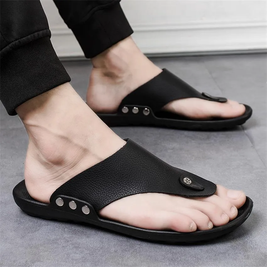 Men's Outdoor PU Non-slip Casual Sandals Slippers