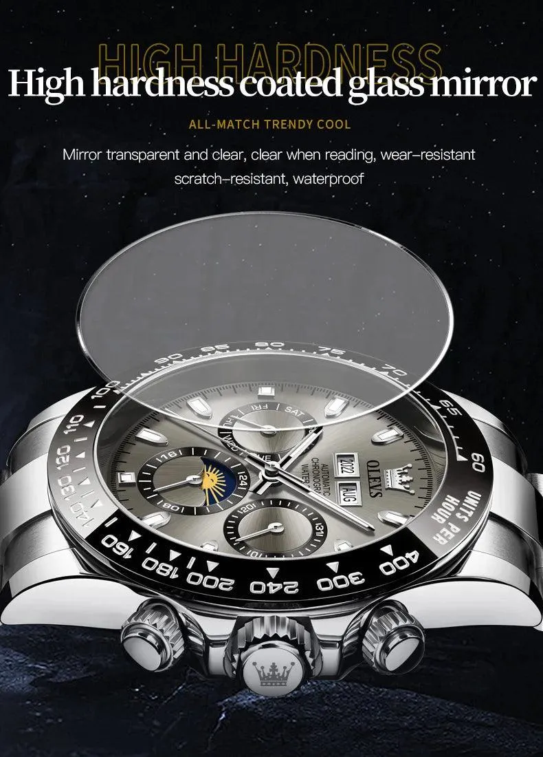 OLEVS Luxury Men's Chronograph Automatic Mechanical Wristwatch-Top Brand Watch