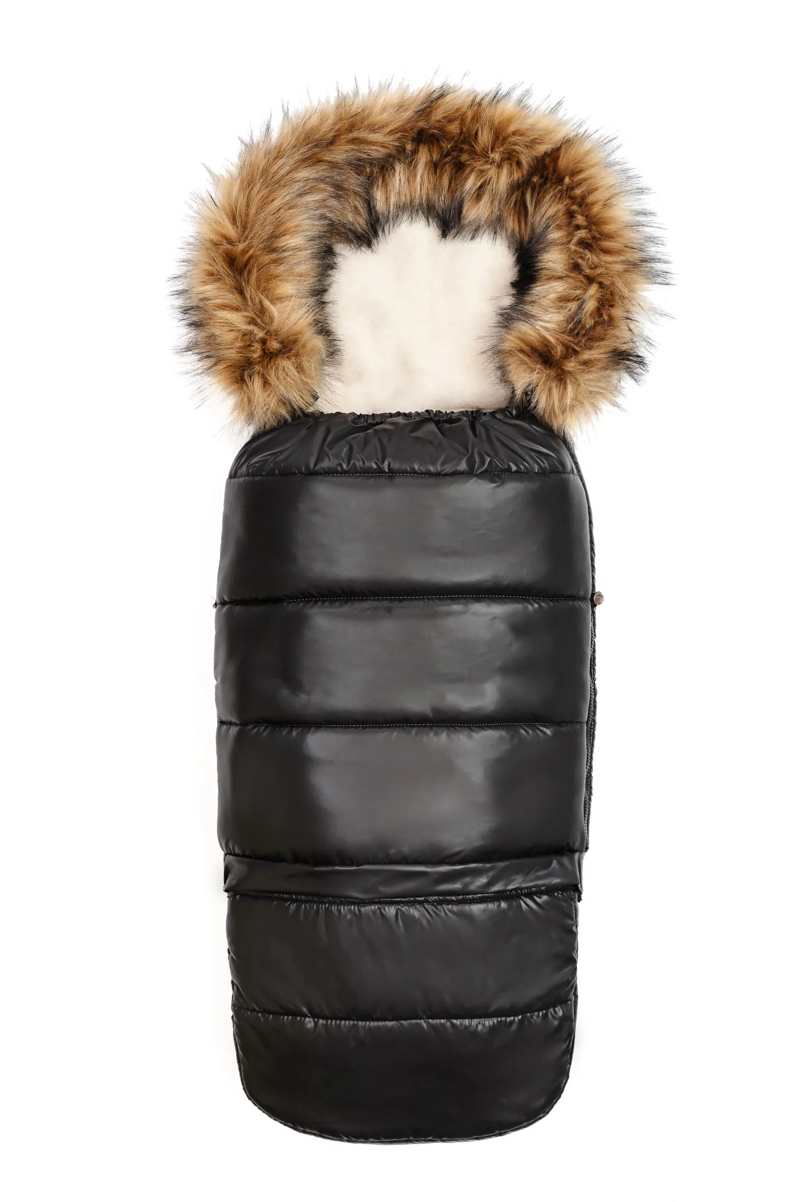 Pastel Black Premium Organic Wool Footmuff in Beige