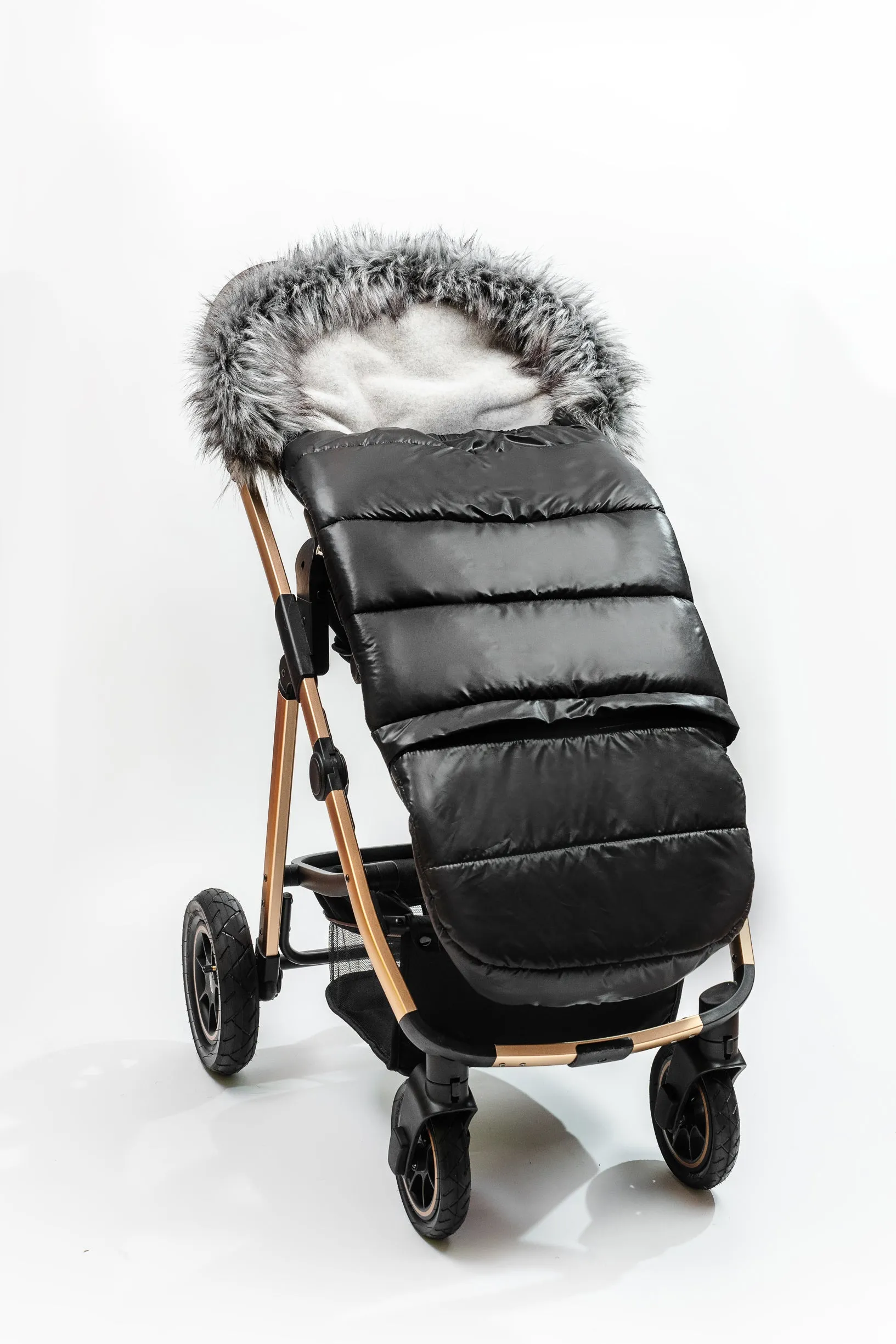 Pastel Black Premium Organic Wool Footmuff in Gray