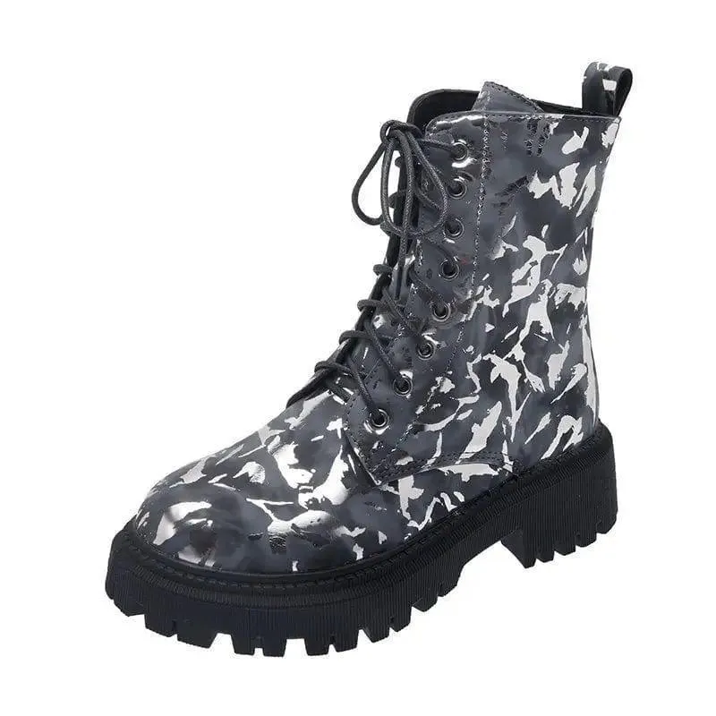 Printed Martin boots women