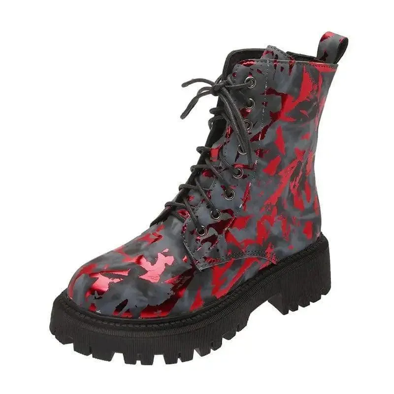 Printed Martin boots women