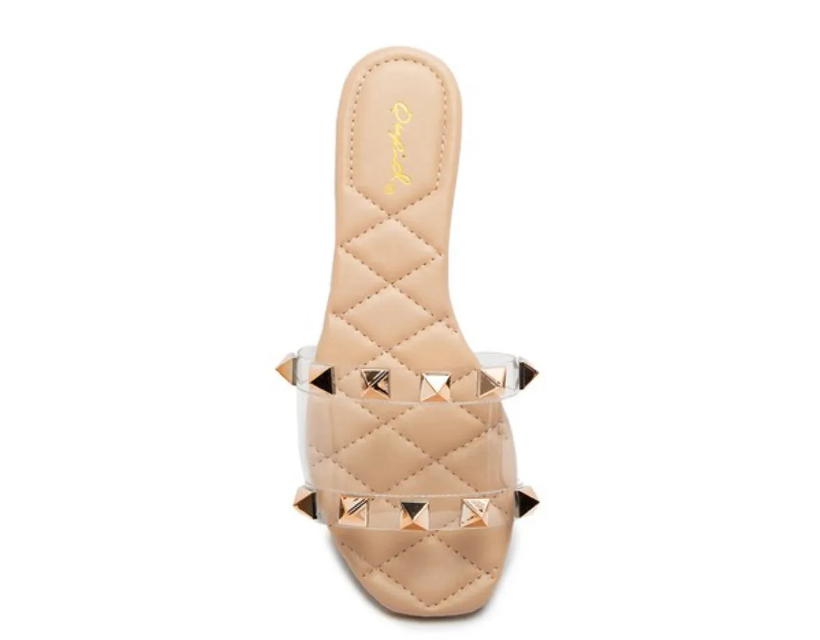 Queen B Studded Slides