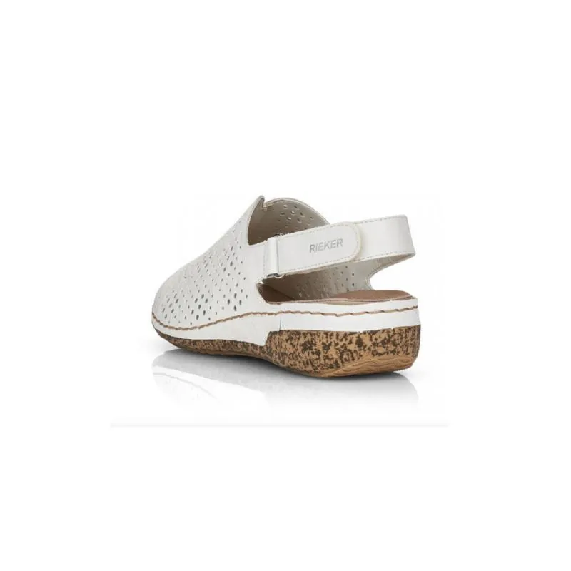 Rieker V7267-80 White Women's Sandals