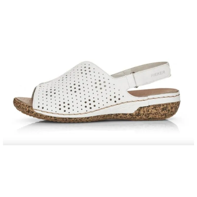 Rieker V7267-80 White Women's Sandals