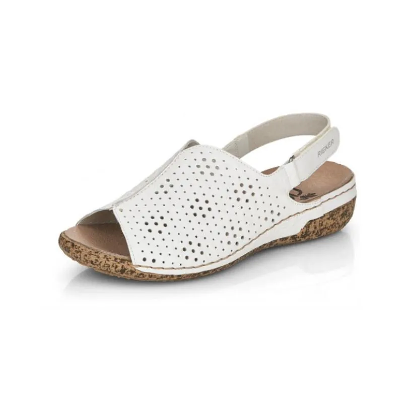 Rieker V7267-80 White Women's Sandals