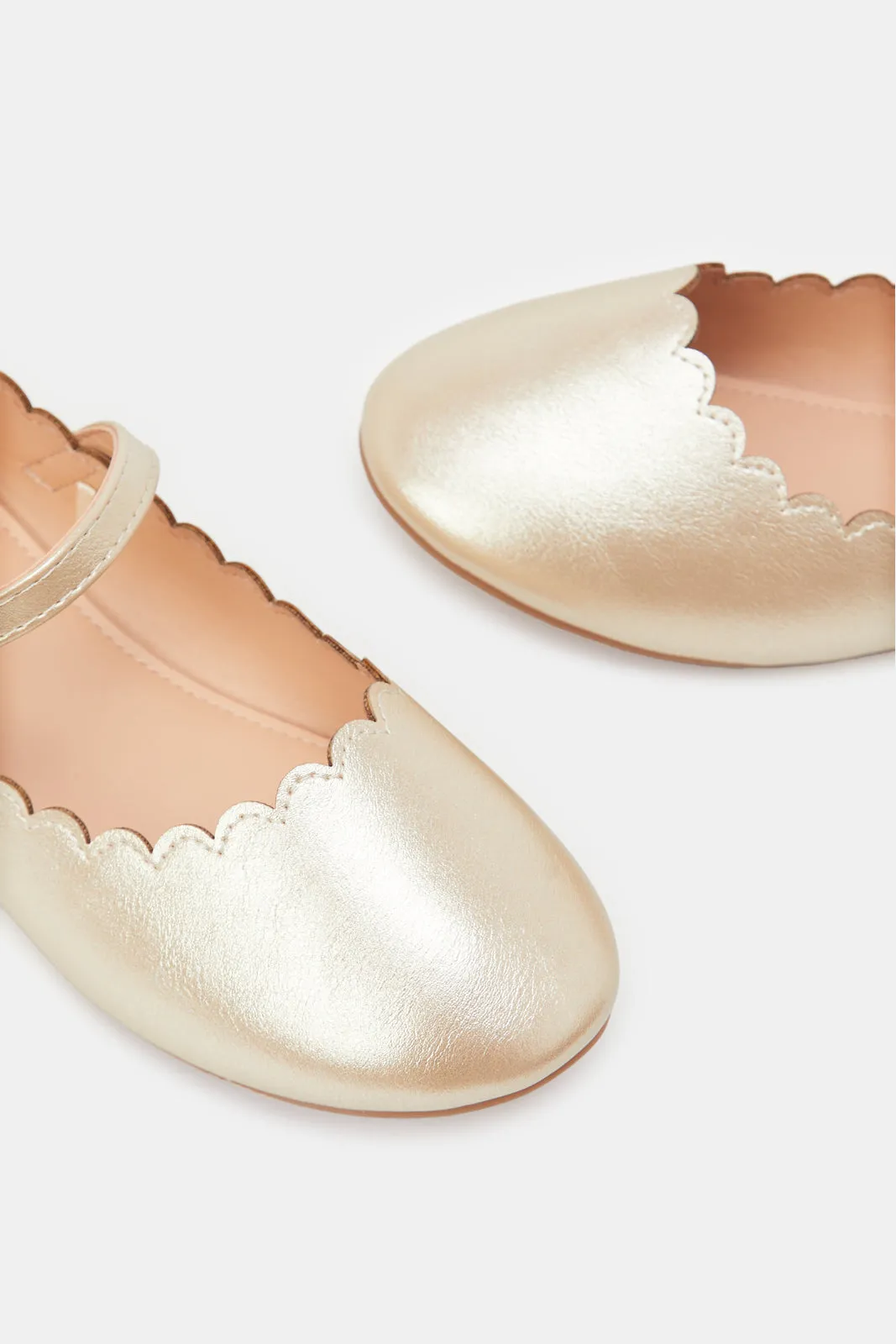 Senior Girls Gold Velcro Ballerina