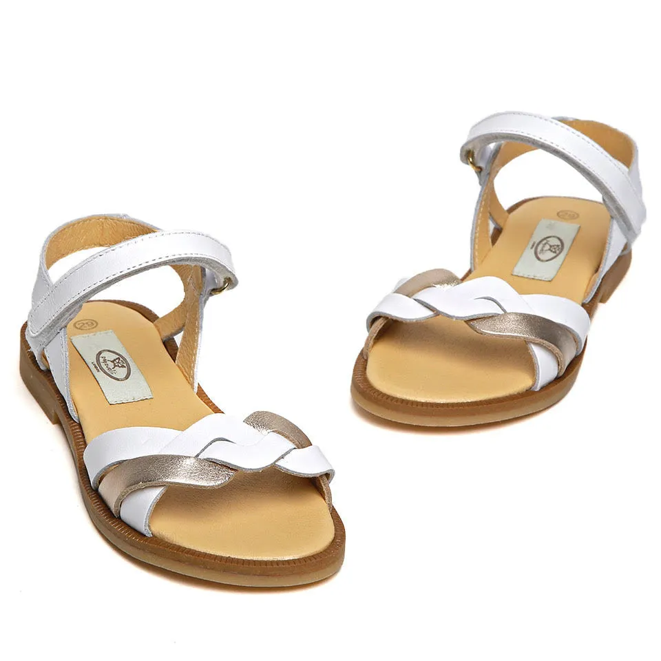 Skylar White and Platinum Sandals