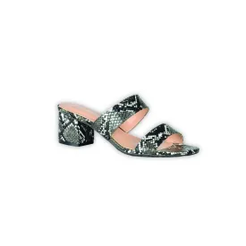 Snake Print Sandals - Black