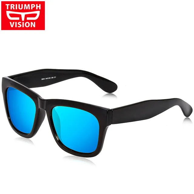 TRIUMPH VISION Male Polarized Sunglasses Men Brand Black Square Shades UV400 Polaroid Sun Glasses For Men Cool Oculos Lunette