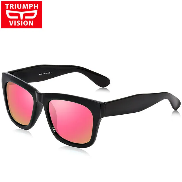 TRIUMPH VISION Male Polarized Sunglasses Men Brand Black Square Shades UV400 Polaroid Sun Glasses For Men Cool Oculos Lunette