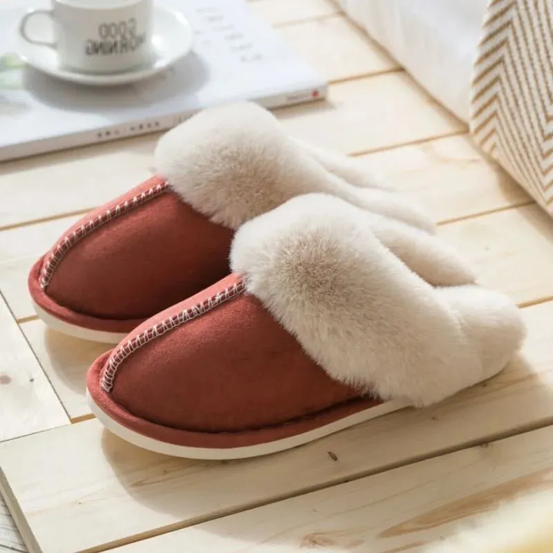 VENTACT Plus Plush Men Women Slipers Fashion Warm Non-Slip Female Shoes Home Indoor Fleece Waterproof Couples Shoes Slippers