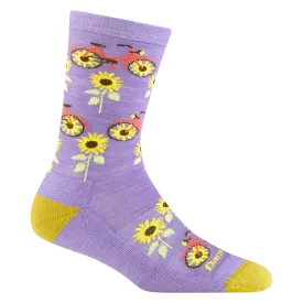 Women's Darn Tough Sun Pedal Crew Lightweight Lifestyle Sock Color: Lavender