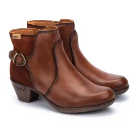 Women's Pikolinos Rotterdam Ankle Boots with Decorative Buckle Color: Cuero